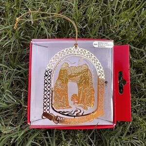 Nation’s Treasures Ornament Natural Bridge Of Virginia 24k Gold Flashed Brass